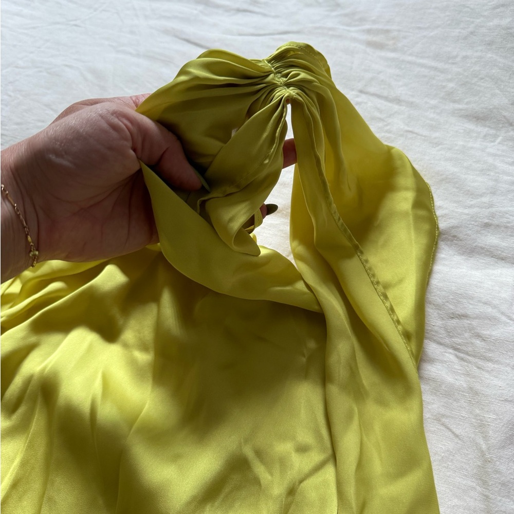 Baobab Collection Chartreuse Green One-Shoulder Mini Dress - Picture 7 of 10